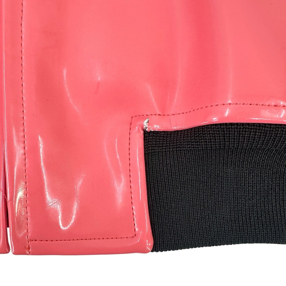 Comme Des Garcons Girl Red & Pink Enamel PVC Faux Patent Leather Bomber Jacket - Picture 9 of 14